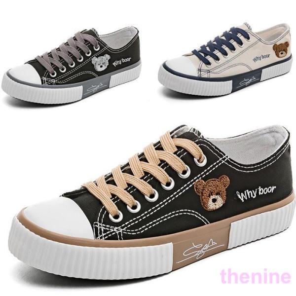 スニーカー レディース ローカット レースアップ キャンバス 人気 カジュアルシューズ ホワイト ブ...