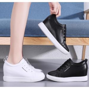 スニーカー 厚底 6.5cm シューズ ヒールスニーカー ヒールアップ シンプル 脚長 スタイルアッ...