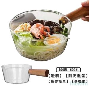 ミルクパン 片手鍋 ガラスパン ガラス鍋 ソースパン ミニパン ミニ鍋 ガラスポット ガラス製 クリア 透明 北欧風 耐熱ガラス V字型注ぎ｜Thenine