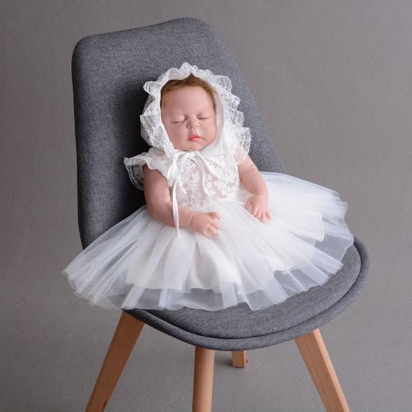 セレモニードレス 新生児 ベビードレス 結婚式 お宮参り ベビー用 ドレス パール【帽子付き】ベビー...