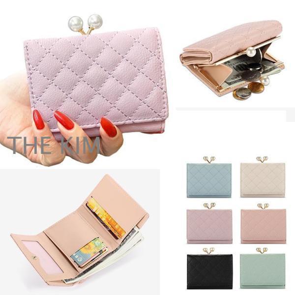 二つ折り財布 がま口財布 三つ折り財布 レディース がま口 財布 パール ガマ ミニ財布 おしゃれ ...