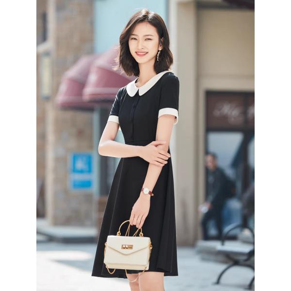 ワンピース レディース フォーマル ドレス 白襟付き おしゃれ 40代 春 半袖 発表会 演奏会 大...