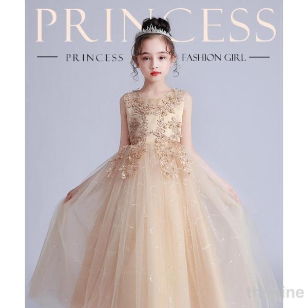 2024春子供ドレス ピアノ発表会 ジュニアドレス ふんわりチュール160 150 140  演奏会...