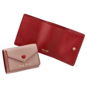 ミュウミュウ MIU MIU 財布 三つ折り ミニ財布 マドラスLOVE ミニウォレット 三つ折り財布 5MH021 2BC3 615｜asafezone