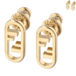 FENDI（フェンディ） オーロック ラインストーン ピアス ゴールド GP