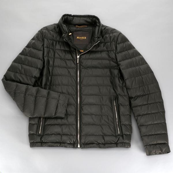 【並行輸入品】 MOORER メンズ ダウンジャケット バジーレ ラムレザー ライダース レザー ラ...
