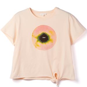 クロエ CHLOE 【大人もOK】キッズ Tシャツ ロゴプリント クルーネック 半袖シャツ 裾結び ...