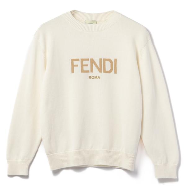 FENDI 大人もOK キッズ セーター FENDI ROMA ニット クルーネック 長袖 ロゴ 2...