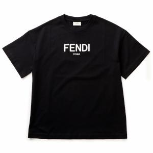 フェンディ FENDI 大人もOK キッズ Tシャツ FENDI ROMA ロゴプリント 半袖シャツ カットソー JUI137 7AJ F0GME｜asafezone