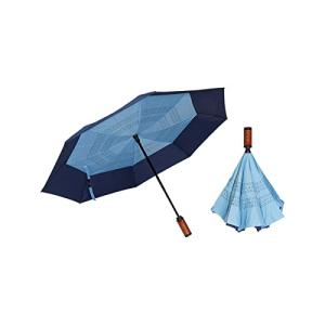 zepan 晴雨兼用傘 全自動収納 逆さま傘 ダークブルー
