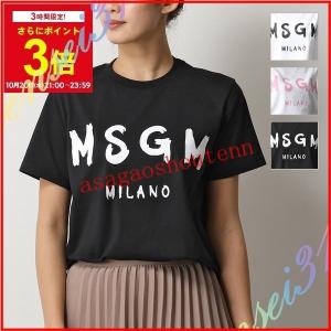 MSGM エムエスジーエム 3041 MDM60 カラー3色 半袖 Tシャツ カットソー ロゴT クルーネック 丸首 レディース