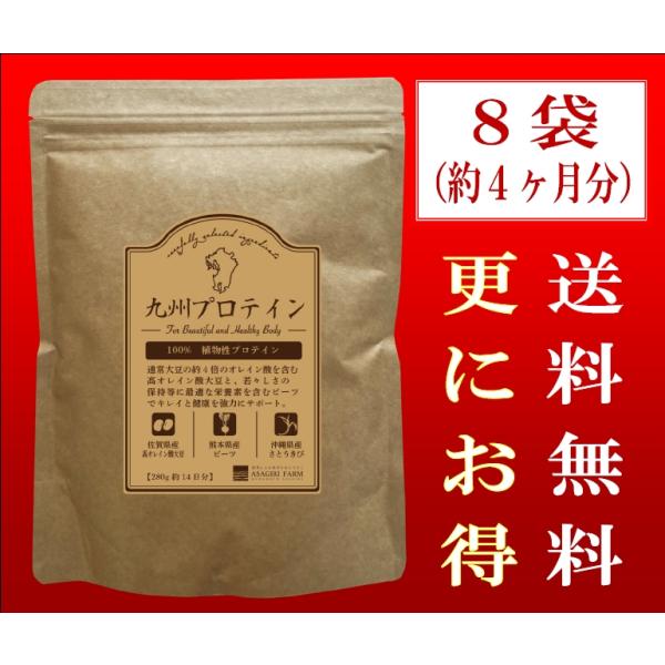 九州プロテイン 280ｇ　14食入りx８袋　約４ヶ月分　送料無料　たんぱく質　おきかえ　ダイエット　...