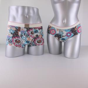 ペア下着 ペアパンツ カップル 男女 お揃い 2点セット 花柄 クリスマス バレンタインデー FWT512