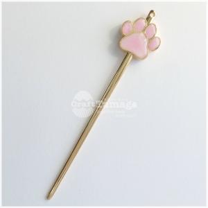 かんざしパーツ 空枠付き にゃんこの肉球 1本...の詳細画像3