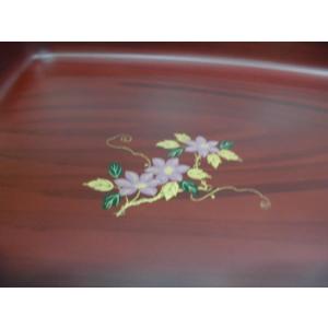 紀州漆器 長手盆/39×26cm 鉄仙柄/定価...の詳細画像1