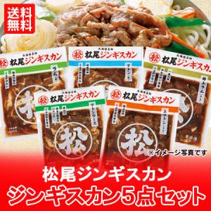 松尾ジンギスカン セット 送料無料 松尾 ジンギスカン 味付き ジンギスカン 特上ラム / ラム / 上マトン / マトン / マトンロース 5点セット まつおじんぎすかん