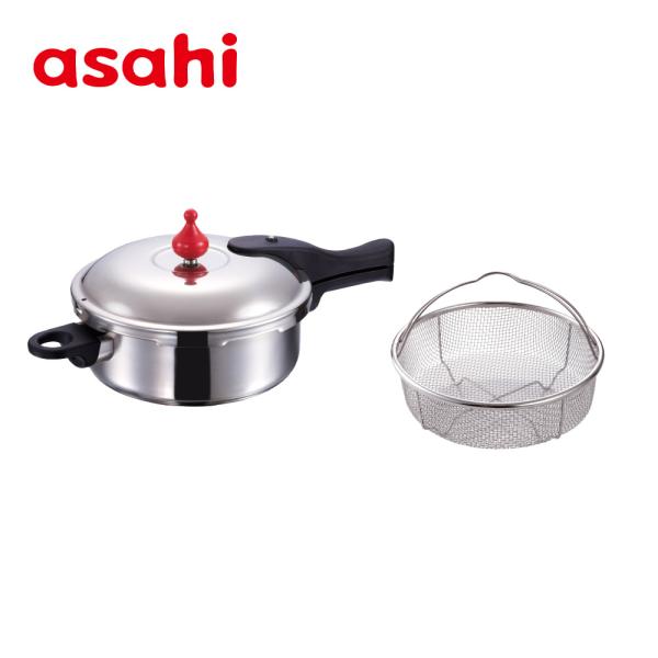 圧力鍋 サイズ(M) 蒸し器セット IH ガス 時短 節電 節ガス ゼロ活力なべ ステンレス 3L ...