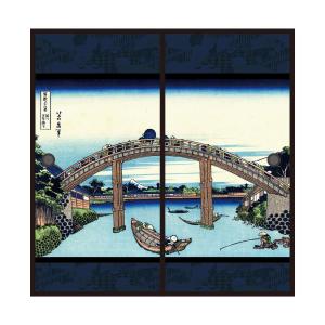 浮世絵 ふすま紙 葛飾 北斎 深川万年橋下 2枚1組 水で貼るタイプ 幅91cm×長さ182cm 襖紙 アサヒペン JPK-011F｜asahipenstore