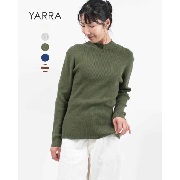 YARRA ヤラ 綿カシミヤハイネックリブニット 1542-229 レディース ナチュラル ファッシ...