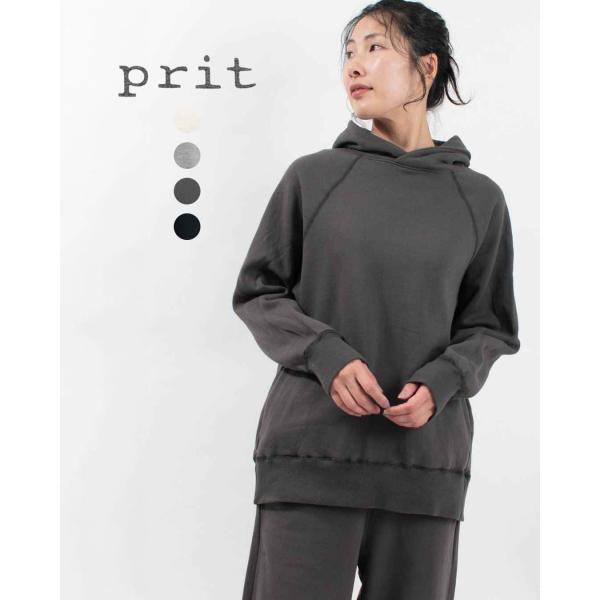 prit プリット 30/10裏毛起毛ラグランスリーブフードプルオーバー P90644 レディース ...