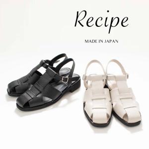 Recipe レシピ レザーグルカサンダル RP-518 レディース 革靴 レザー サンダル  疲れにくい 歩きやすい ゆったり 40代 50代 上品 人気｜asahiya-group-first