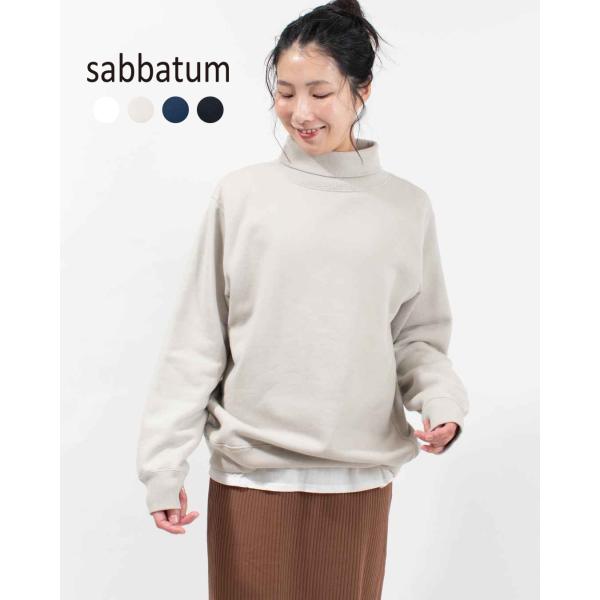 sabbatum サバタム 30/7裏毛サイドパネルリブタートルプルオーバー SA-36302 レデ...