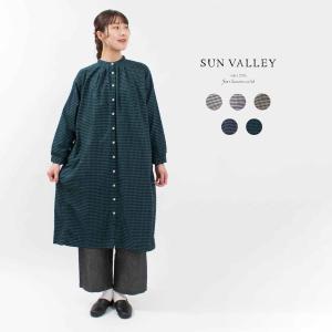 SUN VALLEY サンバレー オックスギンガムチェックワンピース SK8122237 冬 レデース ナチュラル カジュアル シンプル トラッド｜asahiya-group-first