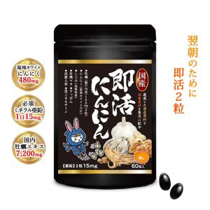 牡蠣 にんにく 有機 マカ しじみ サプリ 黒ごま セサミン 160個分 牡蠣エキス 7200mg 亜鉛 15mg オルニチン 元気 健康 お酒ケア サプリメント 即活にんにん 60粒