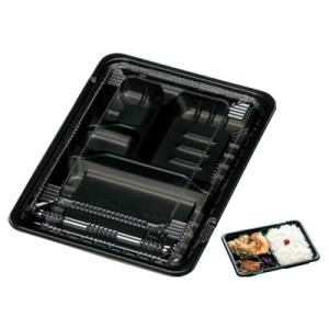 CTガチ弁 IK23-17E2 BK本体 蓋セット50個 中央化学 仕出し弁当 使い捨て テイクアウ...