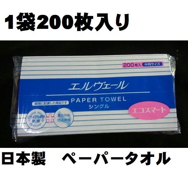 手拭きタオル ペーパータオル 中判 210Ｘ230ｍｍ 200枚 ペーパタオル 無地 無香料 エコス...