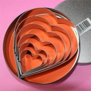 バレンタイン 手作り 18-0　クッキーカッター　20mm6ヶ入（缶入）ハート[120-05-3]｜asai-tool