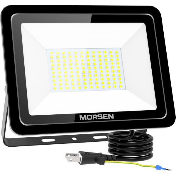 MORSEN led投光器 100W 13000LM 極薄型 100v 灯光器 作業灯 外灯 工事用...