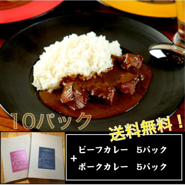 ビーフカレー 5パック ポークカレー 5パック 送料無料 詰合わせ お取り寄せ おとりよせ 絶品カレ...