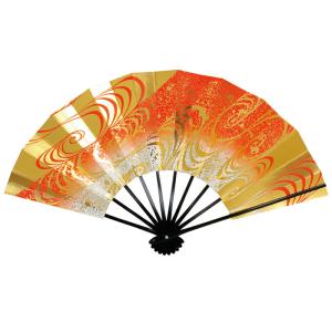 舞扇子 赤と金のグラデーション 4本セット 舞扇子 金、赤、桜 黒塗骨 京扇子 箱なし : おどり用品の扇寿 Yahoo!店
