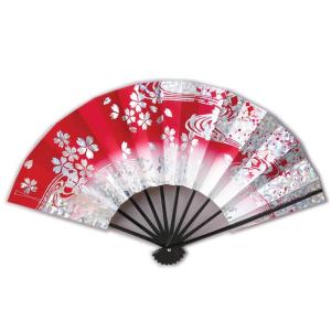 舞扇子 紫 切箔 桜 流水 扇子箱付 日本製 日本舞踊 （o舞2245） 舞踊