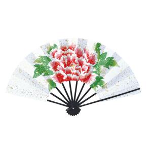 舞扇子 ぼたん 牡丹 黒塗り 扇子箱付 舞扇 踊り 扇子 せんす よさこい 扇 取寄せ商品 4本までメール便で送料無料