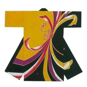 法被 ロング 長半纏 長い 黒 赤 牡丹 はっぴ ハッピ 祭 (o笹7902