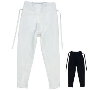 長ズボン 白 黒 ストレッチ 腹当付 祭パンツ (oS8724 8723) のびのび