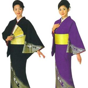 ※期間限定お値下げ中※色無地 着物 紫色　大衆演劇　舞台　舞踊　リメイク 裾引き すそひき おひき 踊り 着物 舞踊 仕立て上がり 白地 銀箔 桜