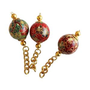 飾り玉 メタルパーツ 手芸 ハンドクラフト ハンドメイド 小 アジアン調 帯飾り かんざし 根付け バッグチャーム パーツ 金 くさり 鎖 メール便可