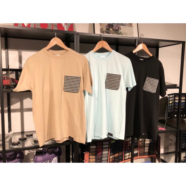 ※絶版レア！　ポルシェ・PEPITA ぺピタチェック ポケット Tシャツ（ストーングレー）アサミエン...