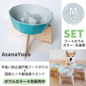 フードボウル 早食い防止 犬 Mサイズ 瀬戸焼 陶器 食器スタンド セット