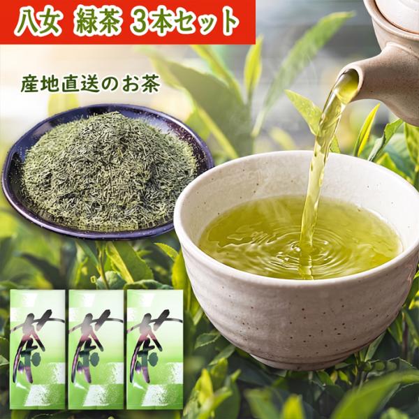 八女茶 3本セットでお得 八女 緑茶3本セット100g×3本 メール便送料無料