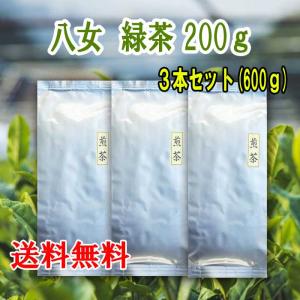 八女茶 送料無料 八女 緑茶 200g 3本セット600g 煎茶 深蒸し茶 福岡 八女 お茶 緑茶 日本茶 茶葉 急須 国産 八女煎茶 産地直送