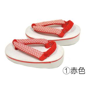 子供用 草履 かかと留めゴム - 赤・白 - ...の詳細画像1