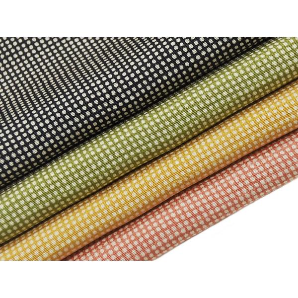 女物　お洒落用　正絹　帯揚げ　-行儀文様/朱・芥子・緑・黒色系地-　全4配色　[ 2002-3180...