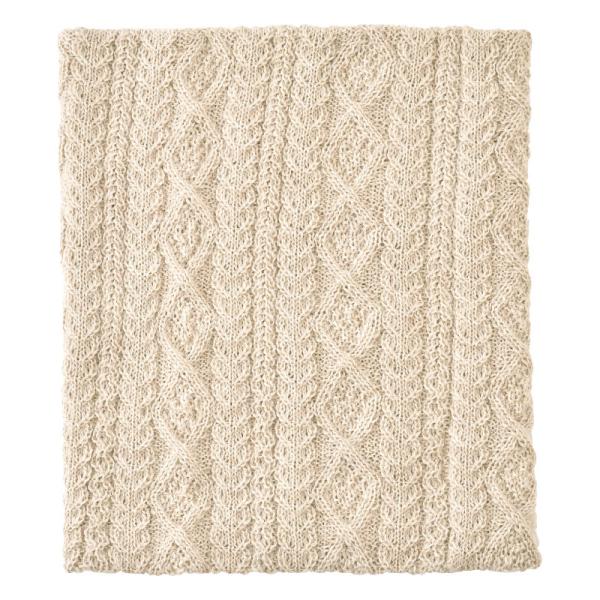 アルパカ100％ ロングネックウォーマー ケーブル編(ベージュ)(メール便対応)