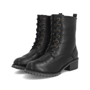 la farfa ラファーファ レディース 防水レースアップブーツ 幅広4E 大きいサイズ 滑りにくい 581ブラック【hb】