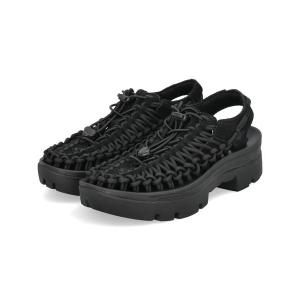 KEEN キーン UNEEK PLT レディーススポーツサンダル 厚底ヒール(ユニークピーエルティー) 1030533 ブラック/ブラック