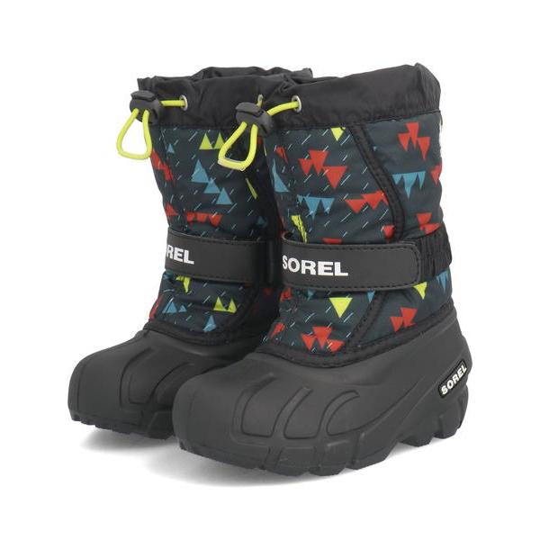 SOREL ソレル CHILDRENS FLURRY PRINT 防水 保温 積寒地 キッズスノーブ...